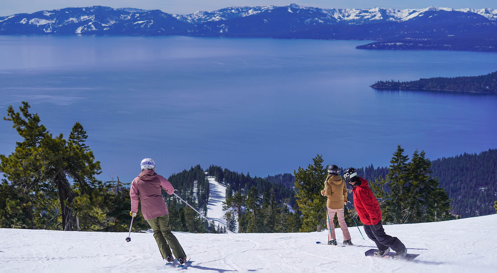 Snowboarding at Diamond Peak Ski Resort near Reno, Nevada
