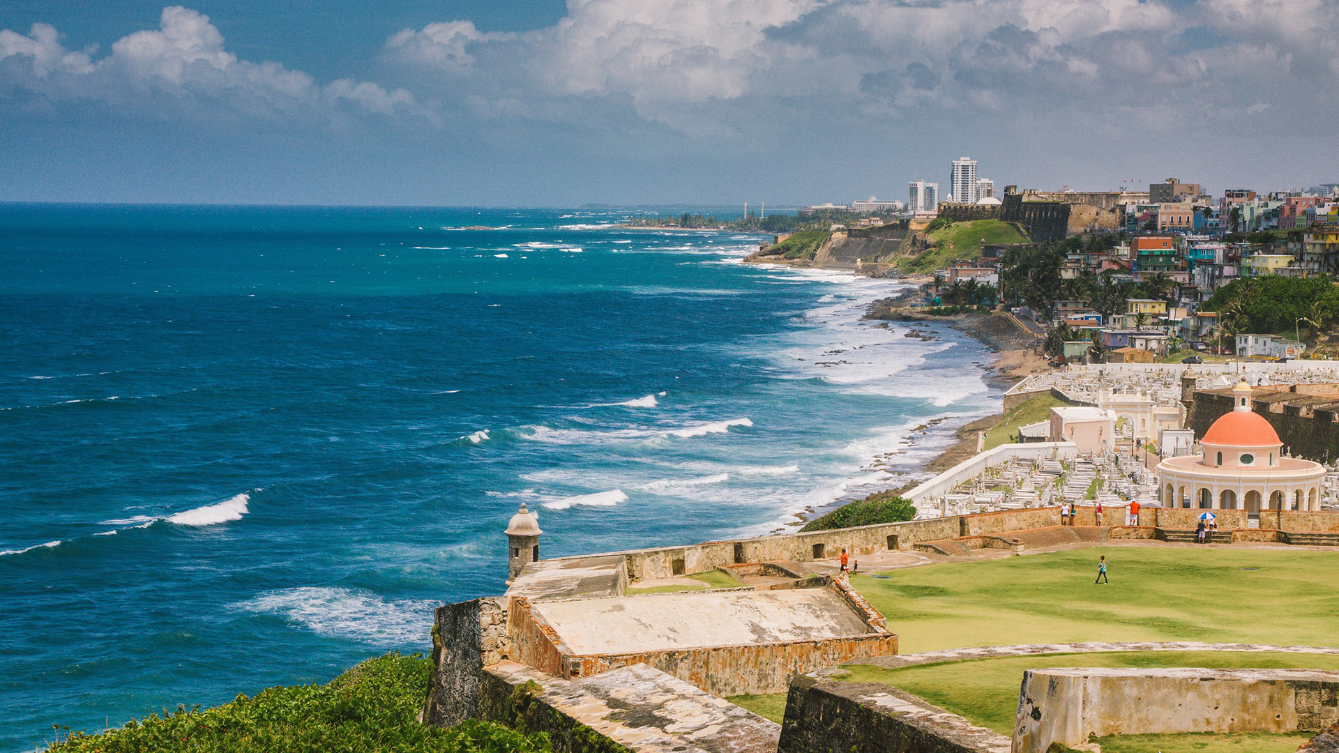 Luftaufnahme der Küste von San Juan, Puerto Rico