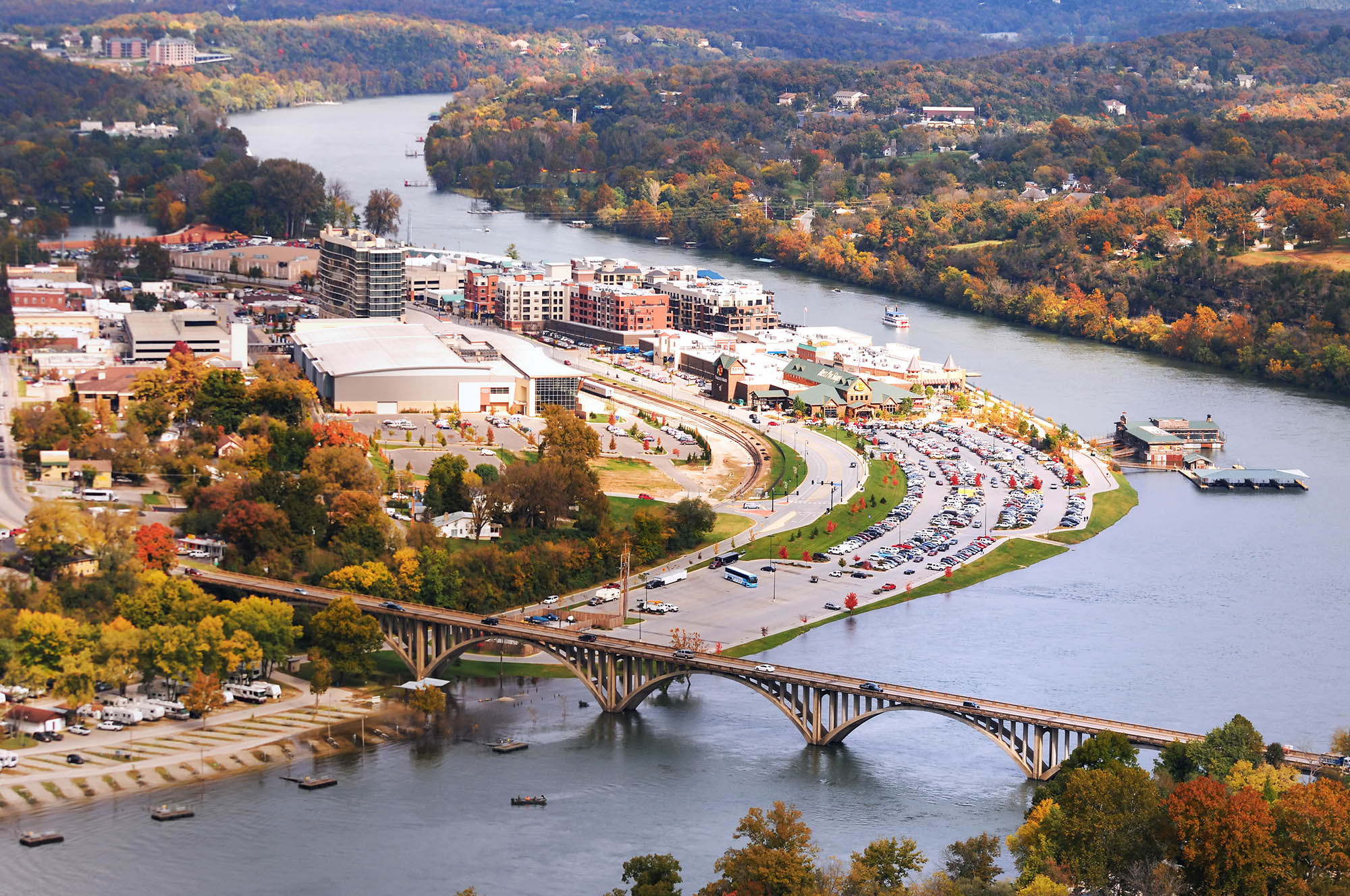 Aerial view of Branson Landing in Branson, Missouri