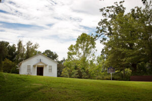 Exterior of the Elvis Presley Birthplace in Tupelo, Mississippi