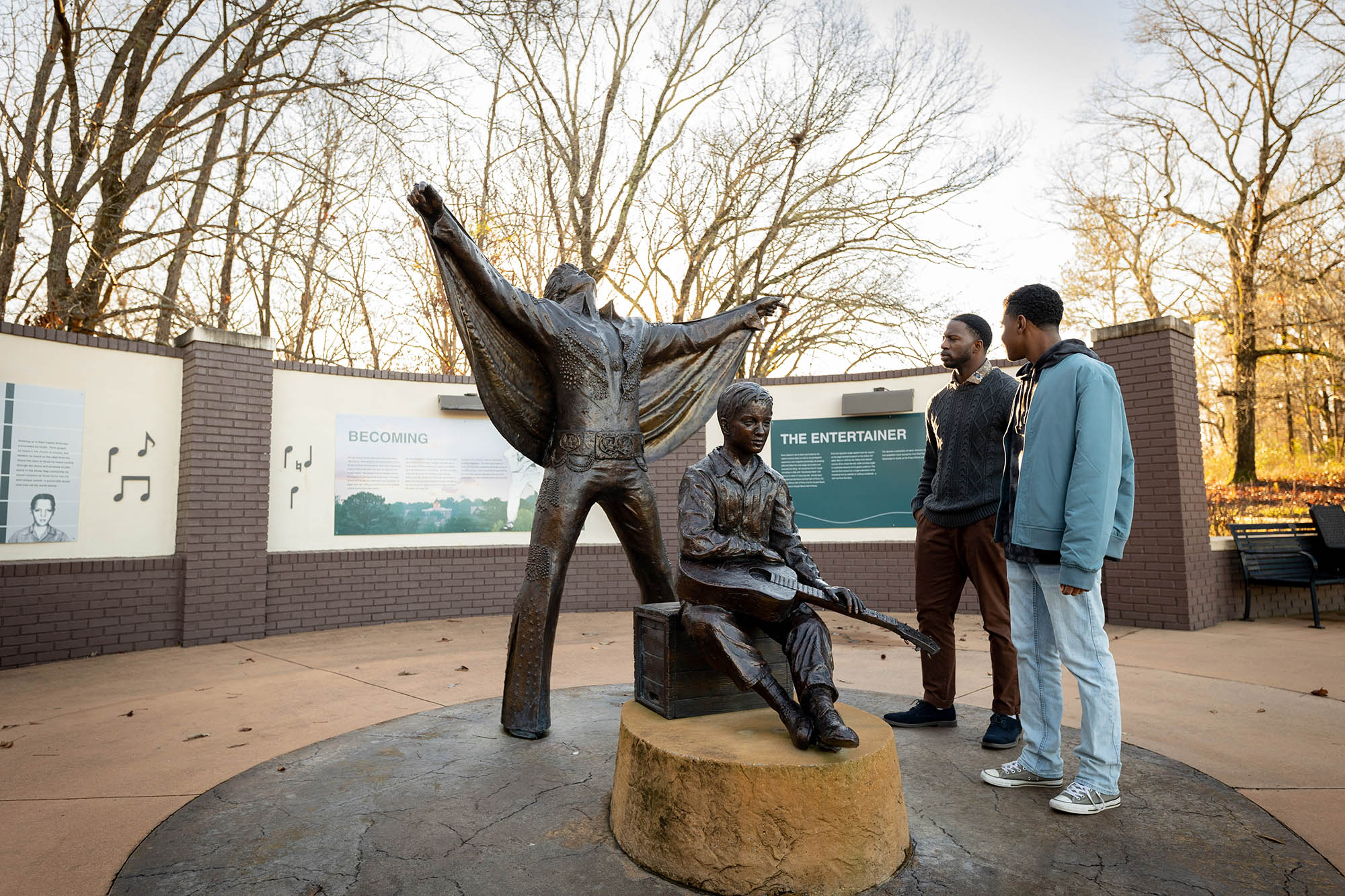 The statue “Becoming” by artist Michiel VanderSommen in Tupelo, Mississippi