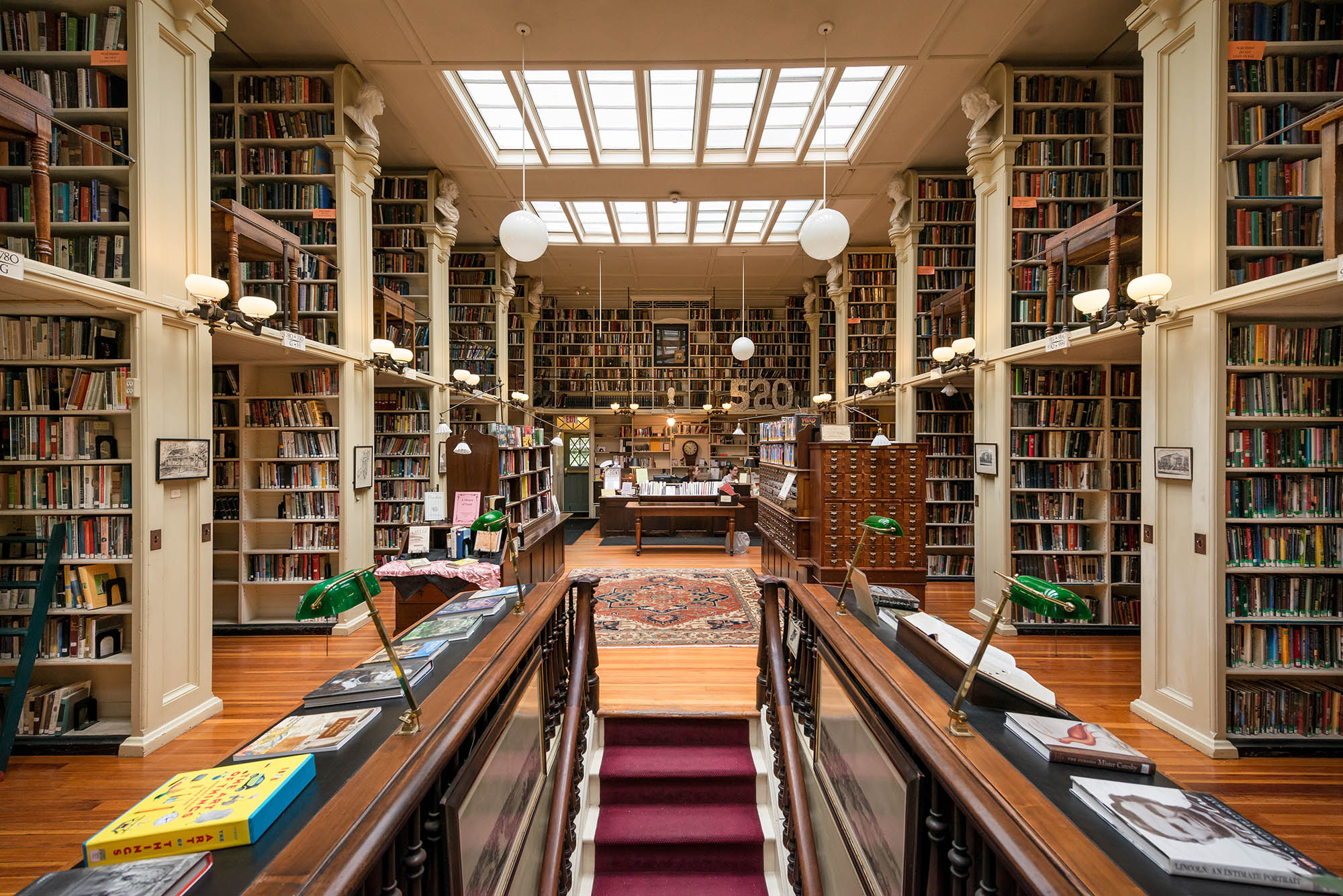 The Greek Revival style of the Providence Athenaeum in Providence, Rhode Island