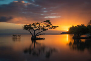 Sunset coastal view in Ponce, Puerto Rico