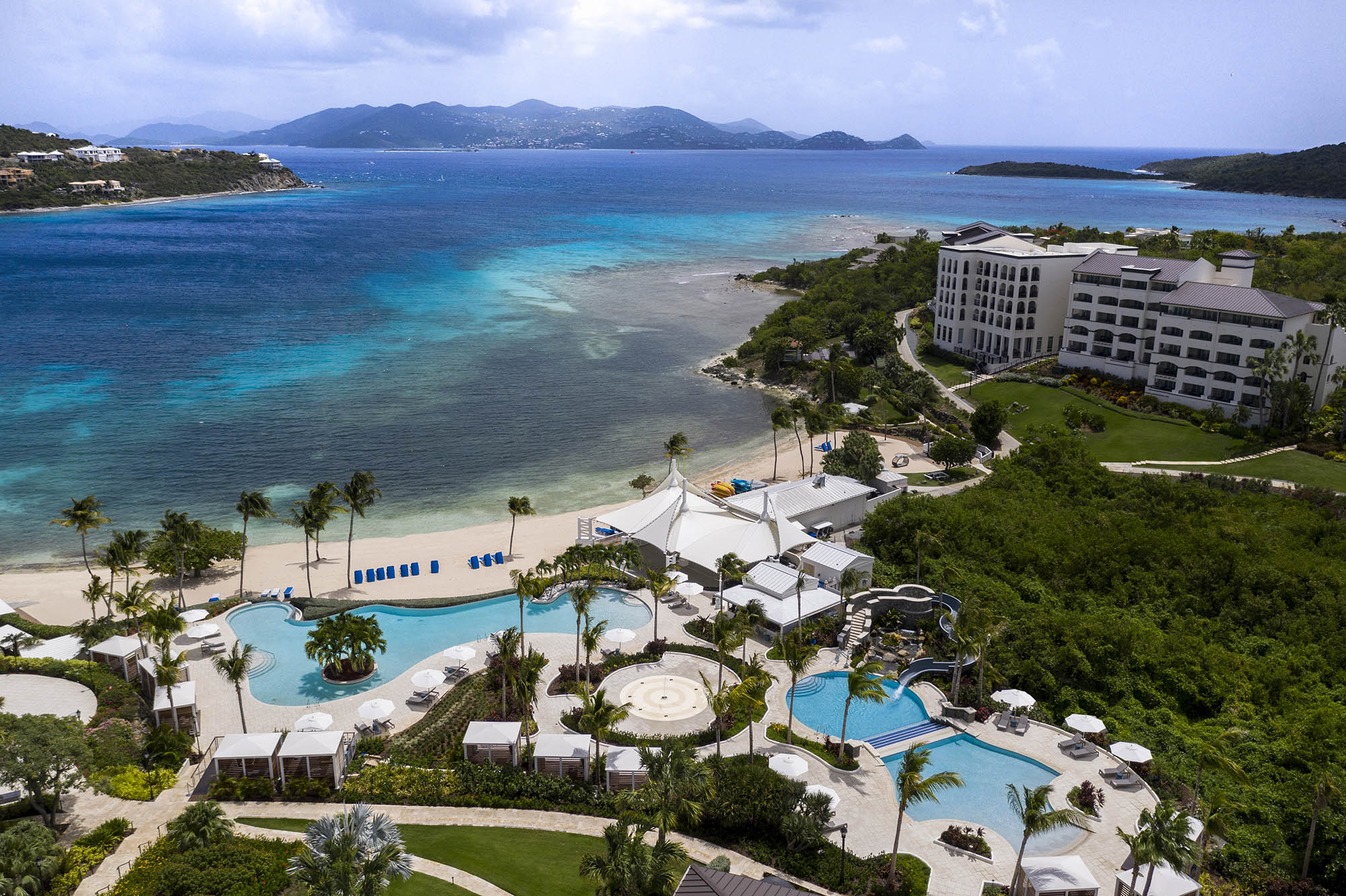 Aerial view of the Ritz-Carlton in Nazareth, St Thomas in the U.S. Virgin Islands; Credit: U.S. Virgin Islands Department of Tourism