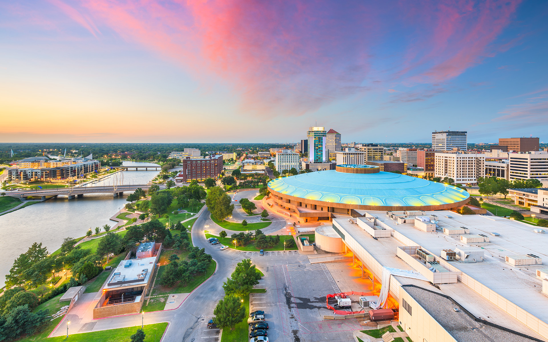 Sunset over downtown Wichita, Kansas