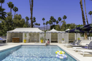 Relaxing by the pool in Palm Springs, California