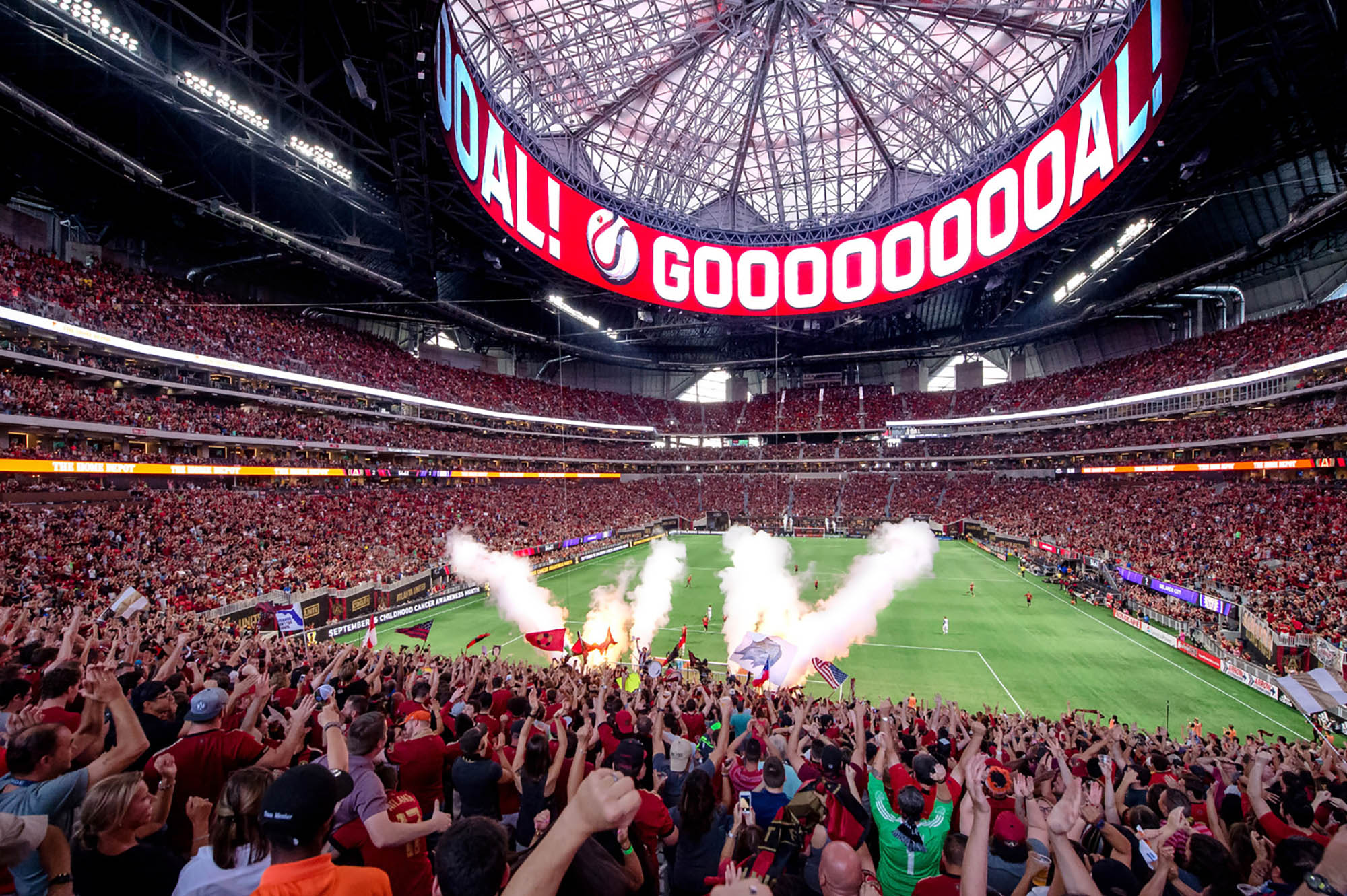 Atlanta United soccer game at Mercedes-Benz Stadium in Atlanta, Georgia