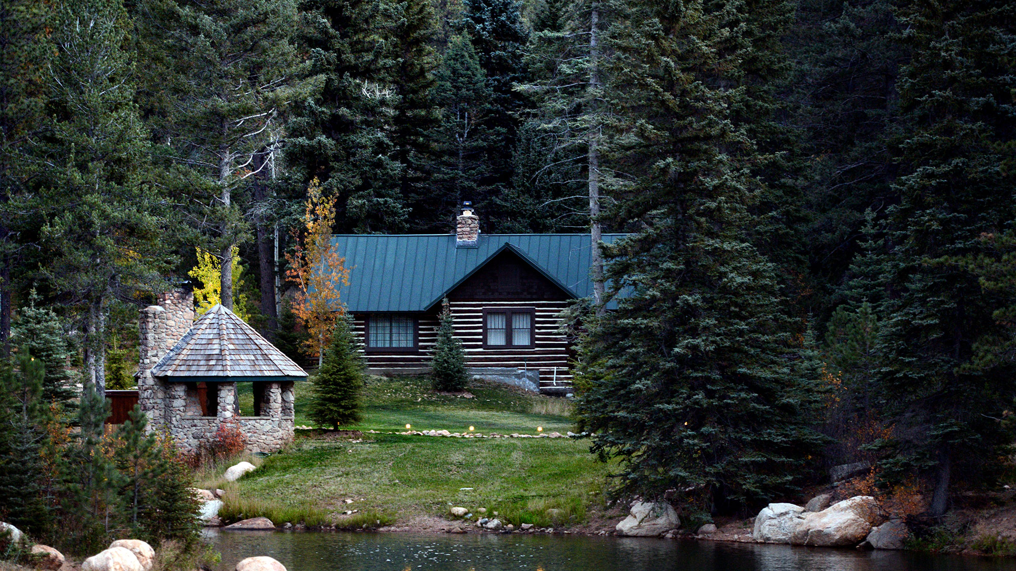 A cabin at The Ranch at Emerald Valley in Colorado Springs, Colorado