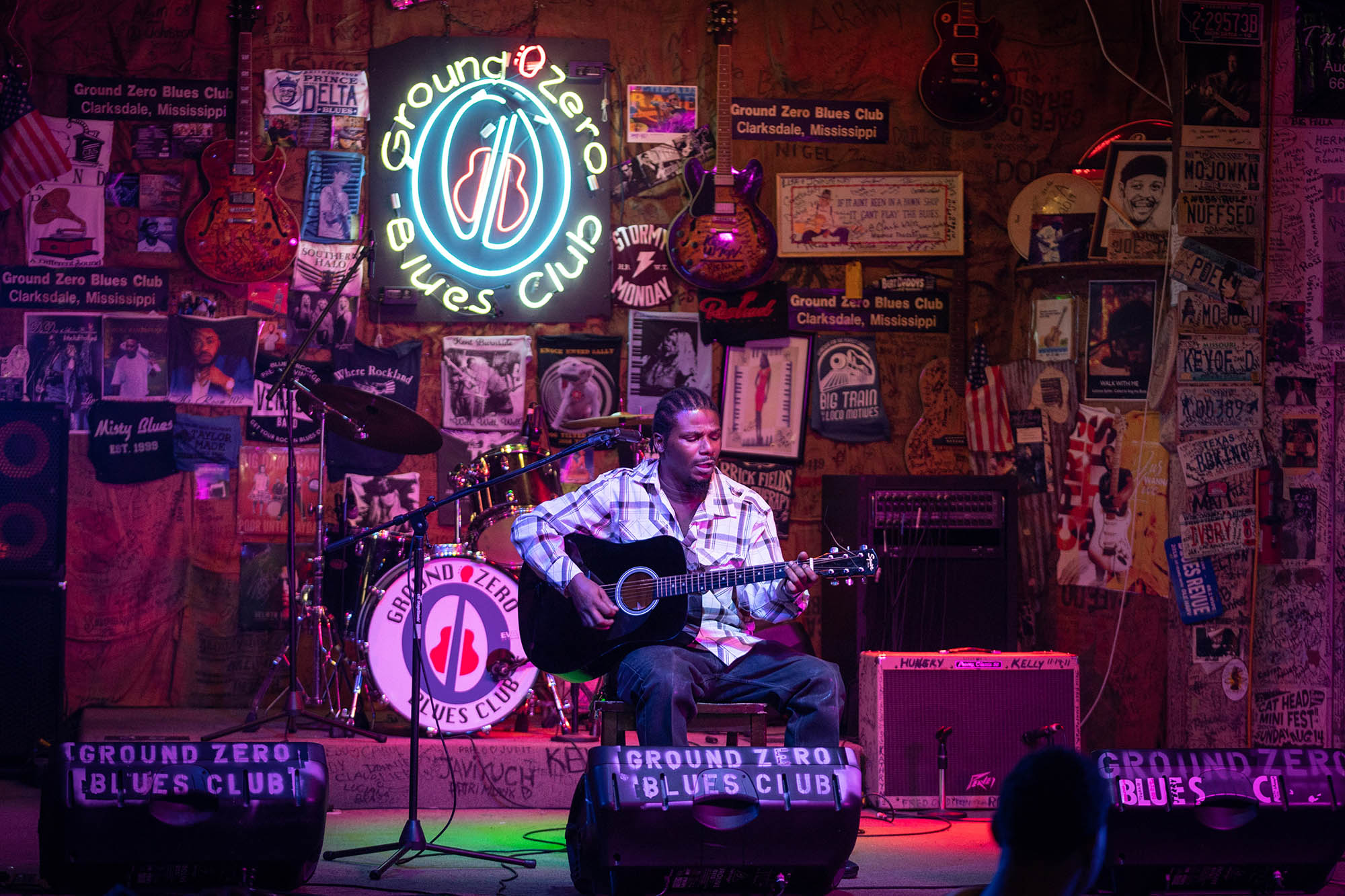 A guitarist performs at Ground Zero Blues Club in Clarksdale, Mississippi