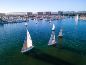 Aerial view of sailboats in Marina Del Rey, California. Credit: Marina del Rey Tourism Board