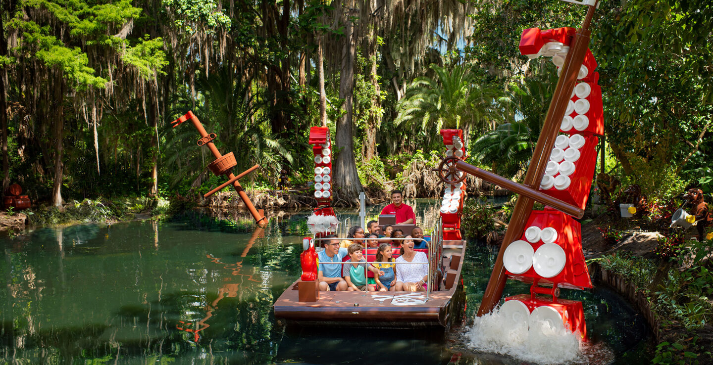 The Pirate River Quest boat ride at LEGOLAND Florida in Winter Haven