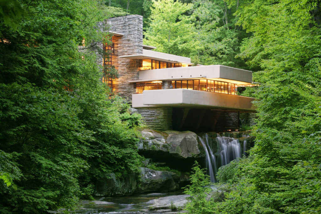 Fallingwater de Frank Lloyd Wright à Mill Run, en Pennsylvanie