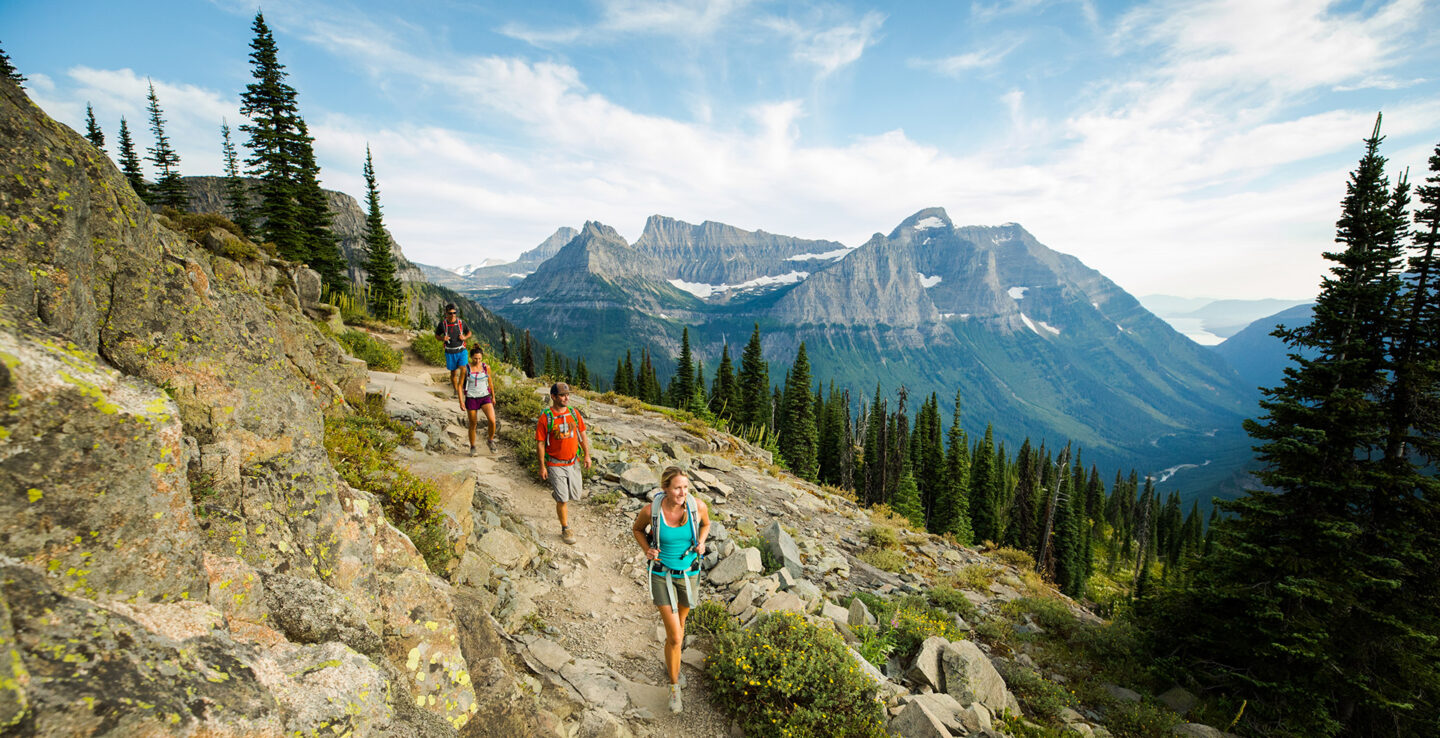 Taking a summer hike in Glacier National Park, Montana