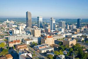 Aerial view of downtown Little Rock, Arkansas