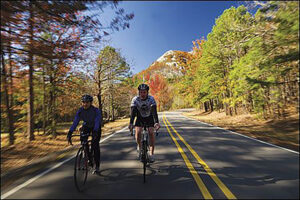 Biking near Pinnacle Mountain State Park in Little Rock, Arkansas