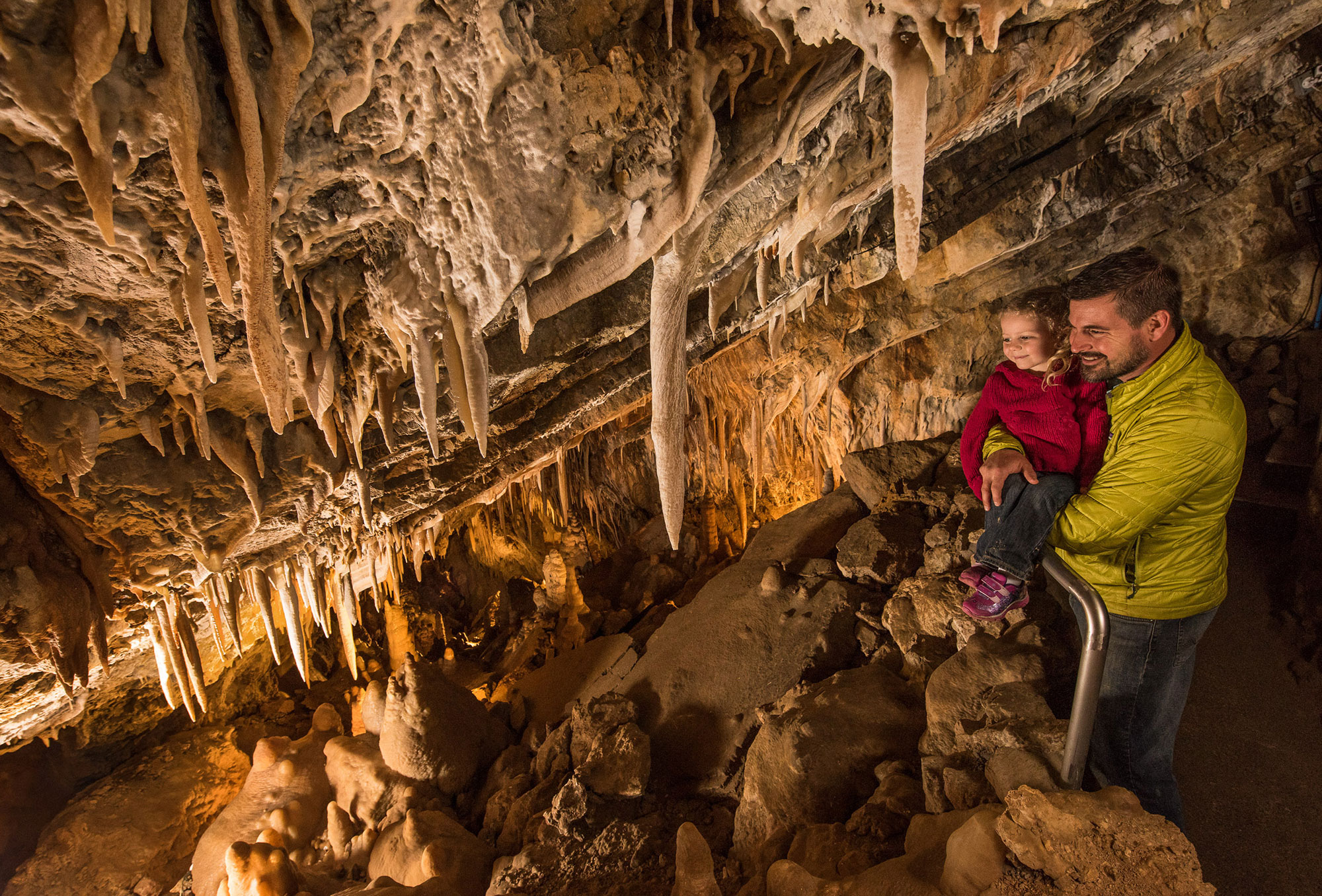 Visitors on the cavern tour at Glenwood Caverns Adventure Park in Glenwood Springs, Colorado