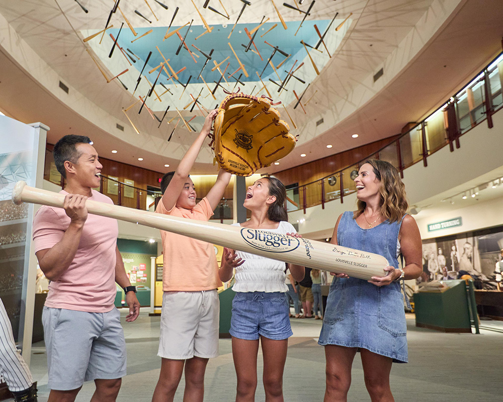 Family visiting the Louisville Slugger Museum & Factory in Louisville, Kentucky
