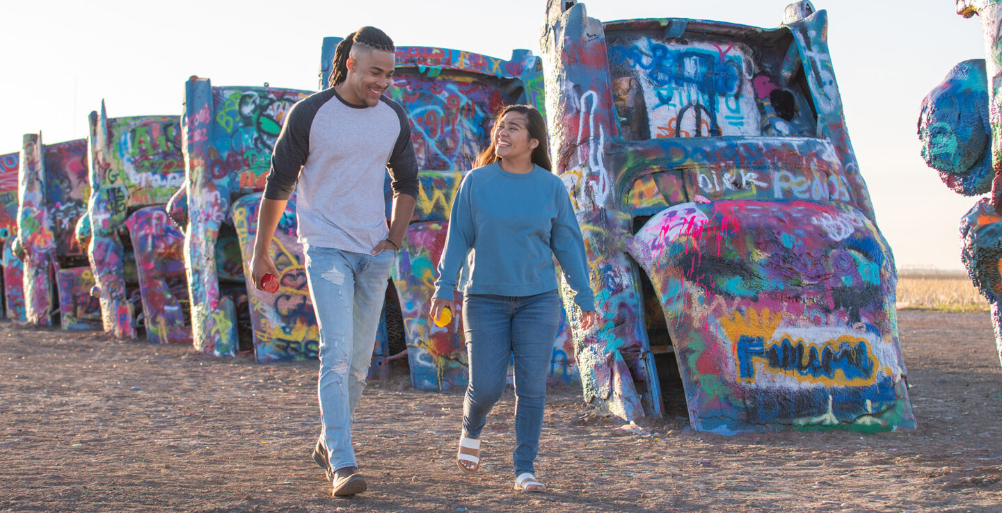 Exploring the Cadillac Ranch art installation in Amarillo