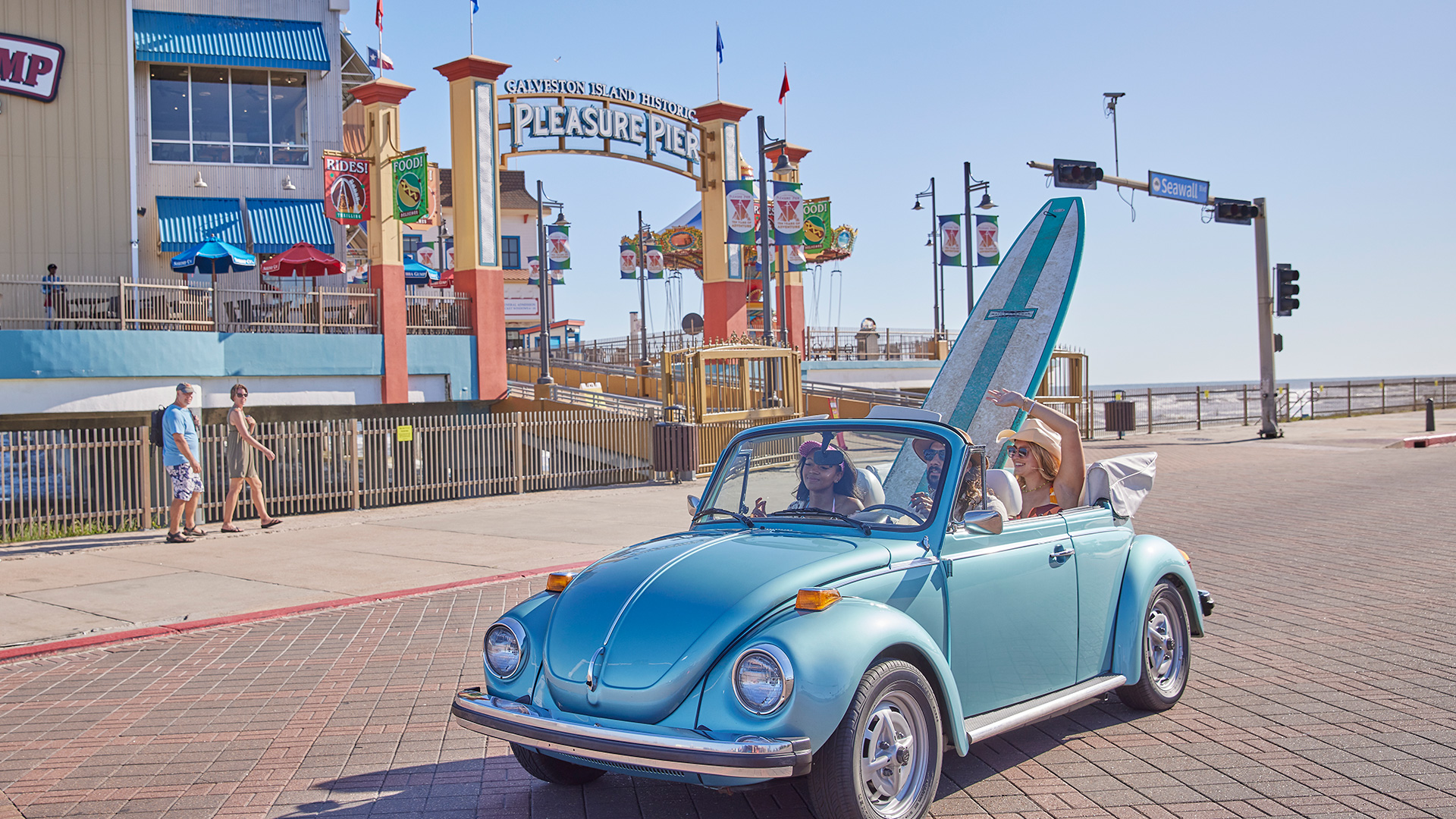 Pleasure Pier am Seawall Boulevard in Galveston, Texas