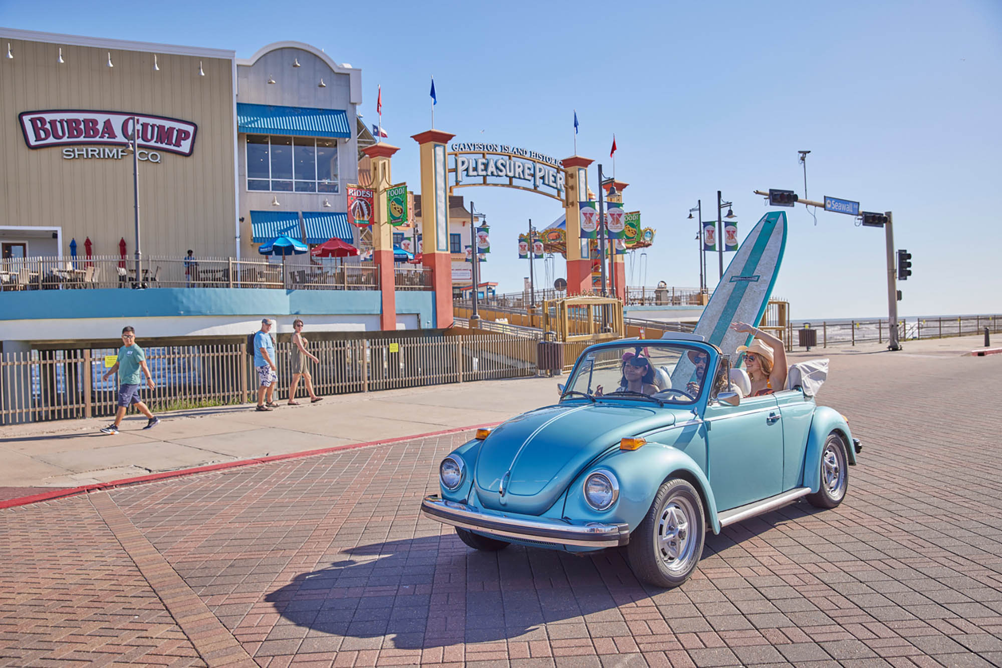 Pleasure Pier en Seawall Boulevard, Galveston, Texas