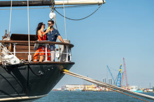 The tall ship Elissa at the Galveston Historic Seaport in Galveston, Texas
