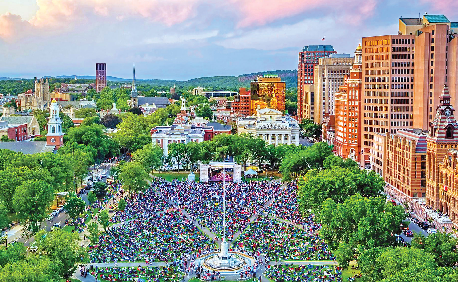 Festival taking place on The Green in downtown New Haven, Connecticut
