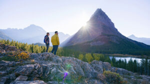Hiking on the east side of Glacier National Park in Montana; Credit: Andy Austin