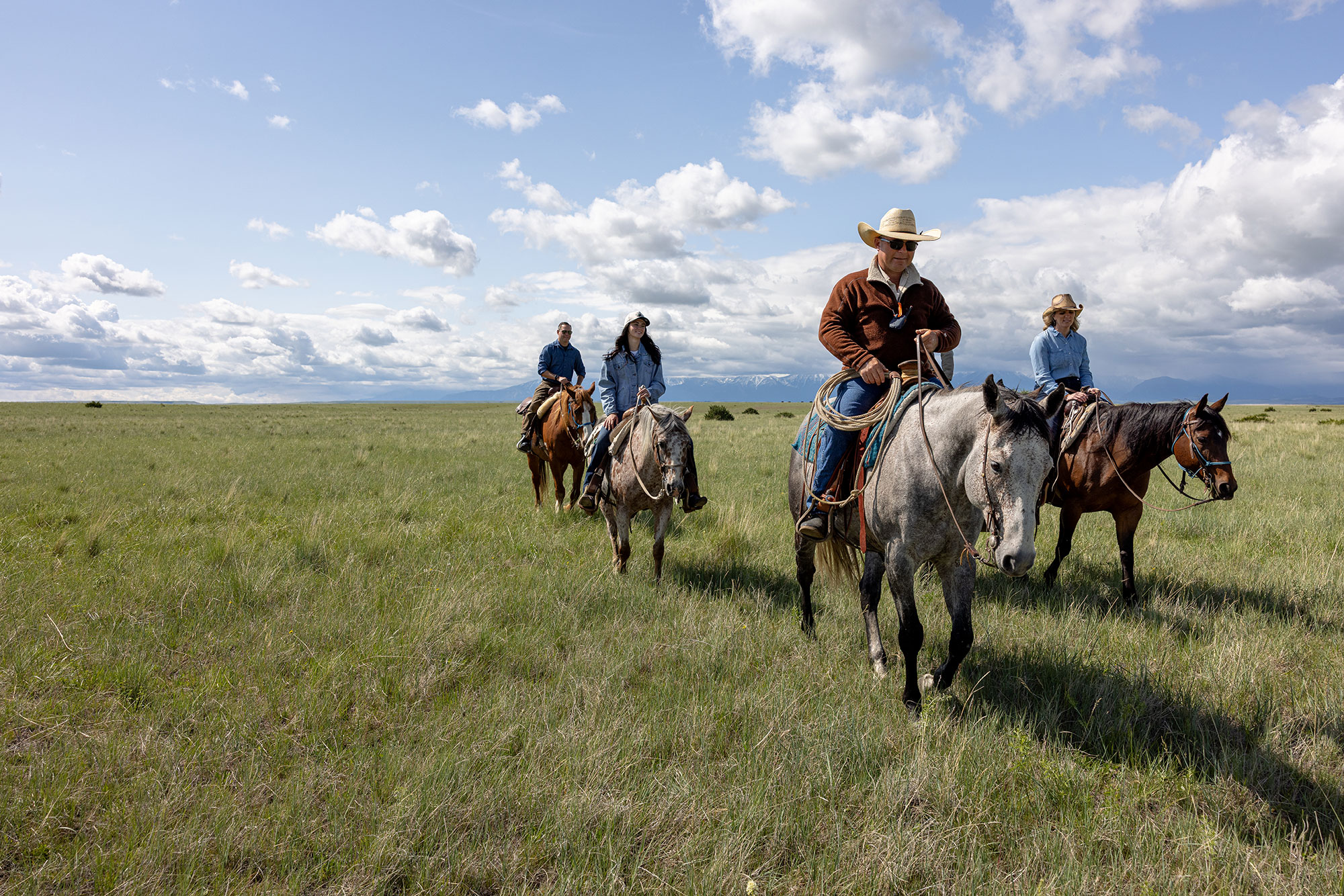 Horseback riding near Absarokee, Montana; Credit: Alexandra Wardwell