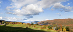 Panoramic view of Canandaigua Lake’s fall colors in Canandaigua, New York; Credit: VisitFingerLakes.com