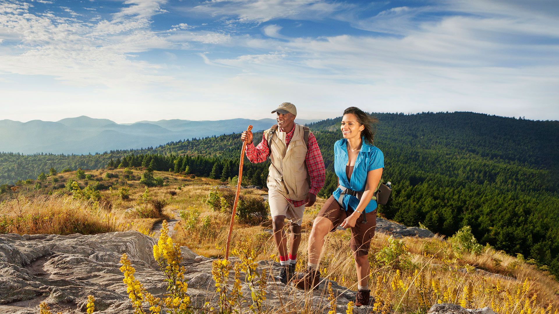 Wandern im Pisgah National Forest in Asheville, North Carolina
