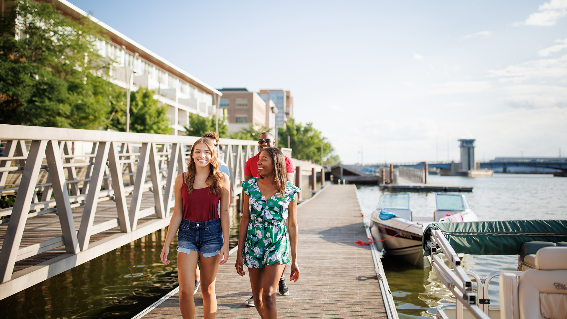 Walking along the waterfront in Green Bay, Wisconsin