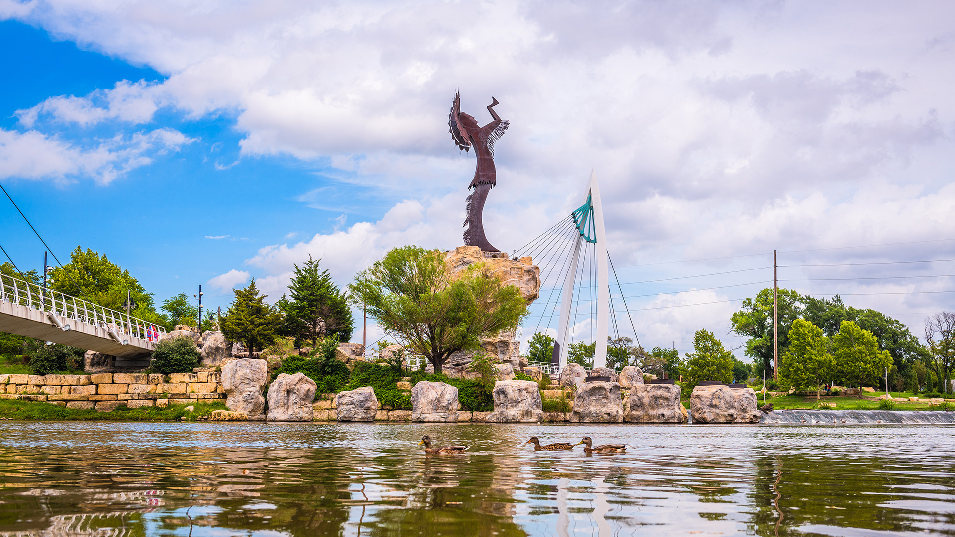 Die Statue des Hüters der Prärie in der Nähe der Innenstadt Wichita , Kansas