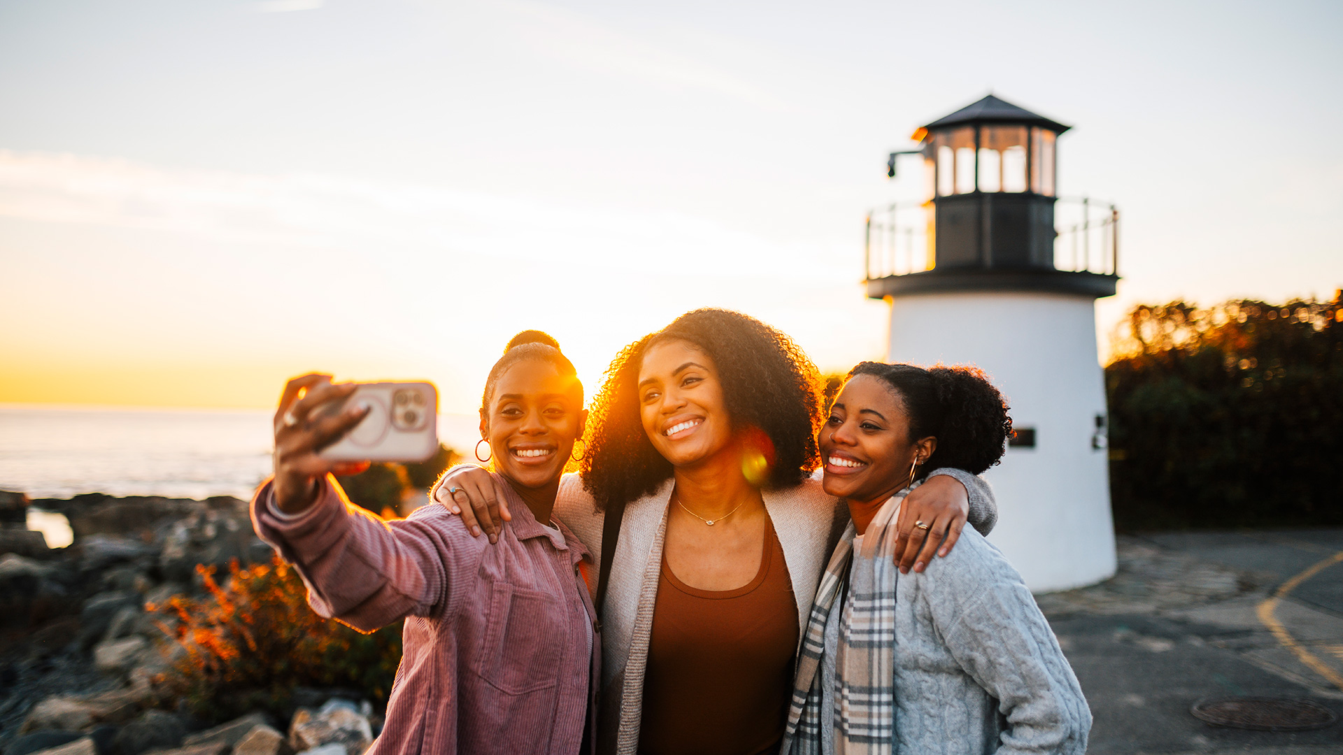 Selfie no Farol de Lobster Point, em Ogunquit, Maine