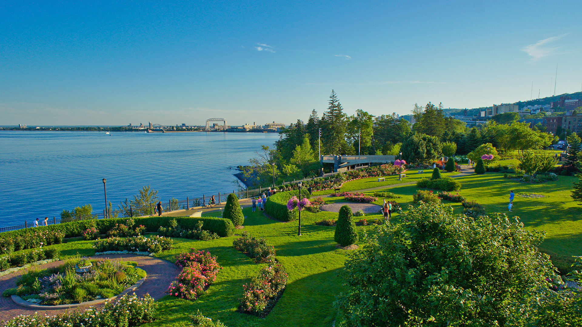 Vista do lago Superior do Jardim Duluth , em Duluth, Minnesota