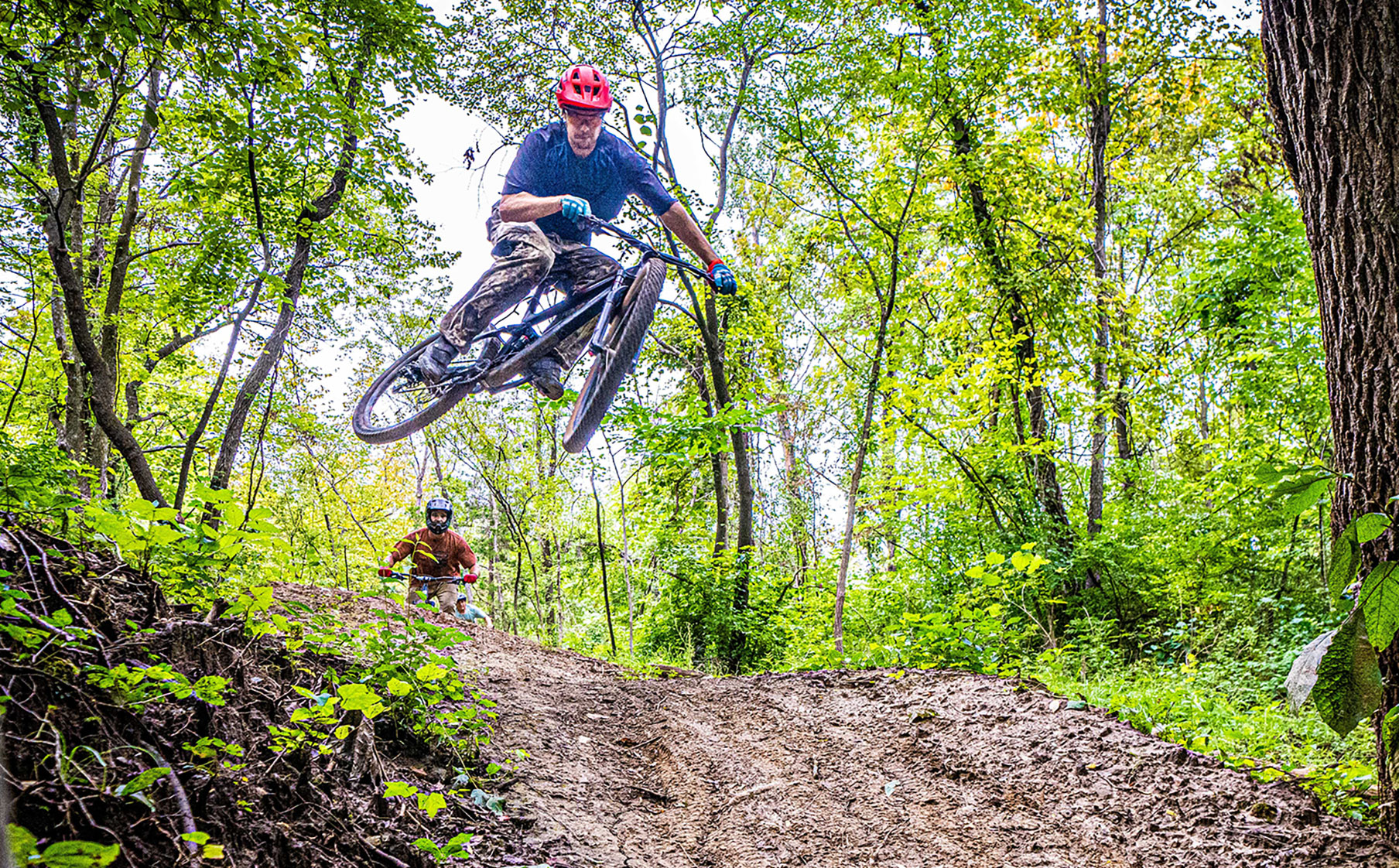 Mountain biking at River Bluff Trails Park in St. Joseph, Missouri
