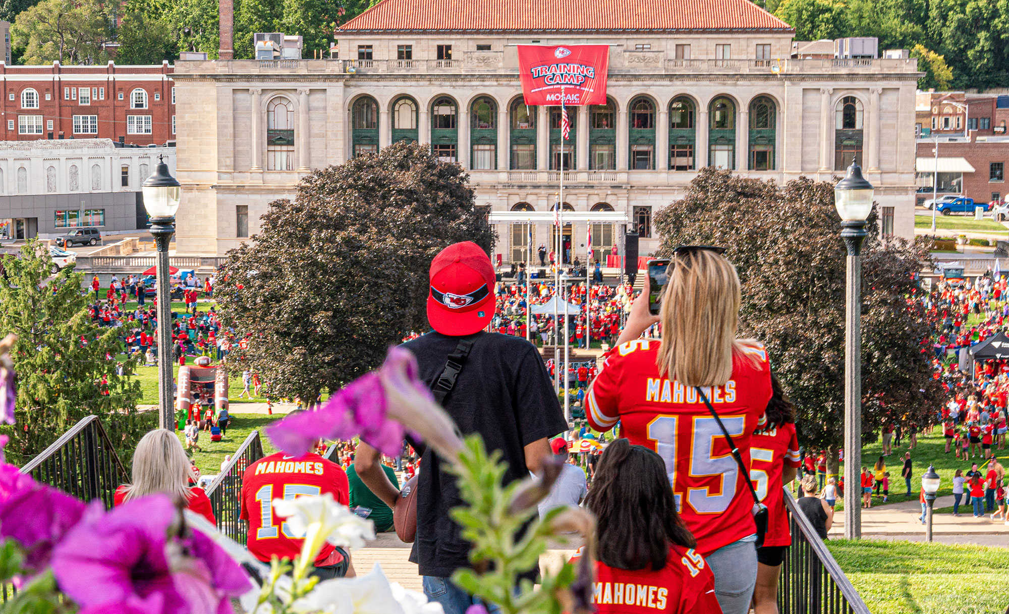 Family at the Red Rally during Kansas City Chief’s summer training camp at Missouri Western State University in St. Joseph, Missouri
