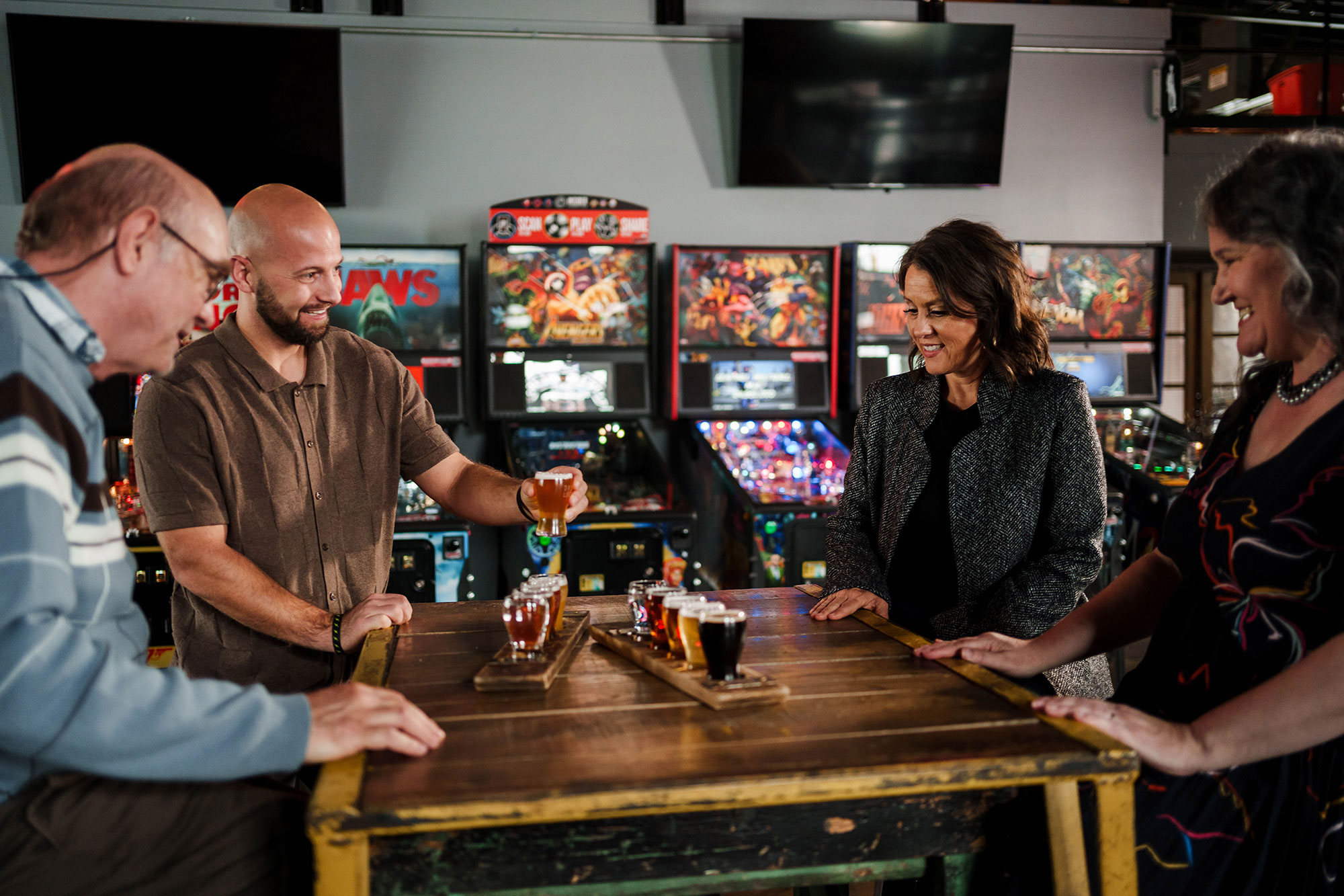 Visitors to a brewery in St. Joseph, Missouri 
