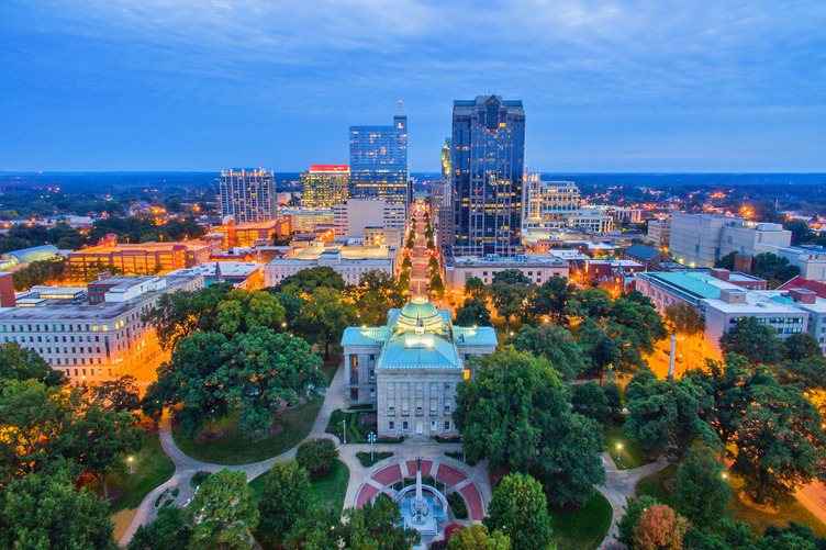 The skyline of Raleigh, North Carolina
