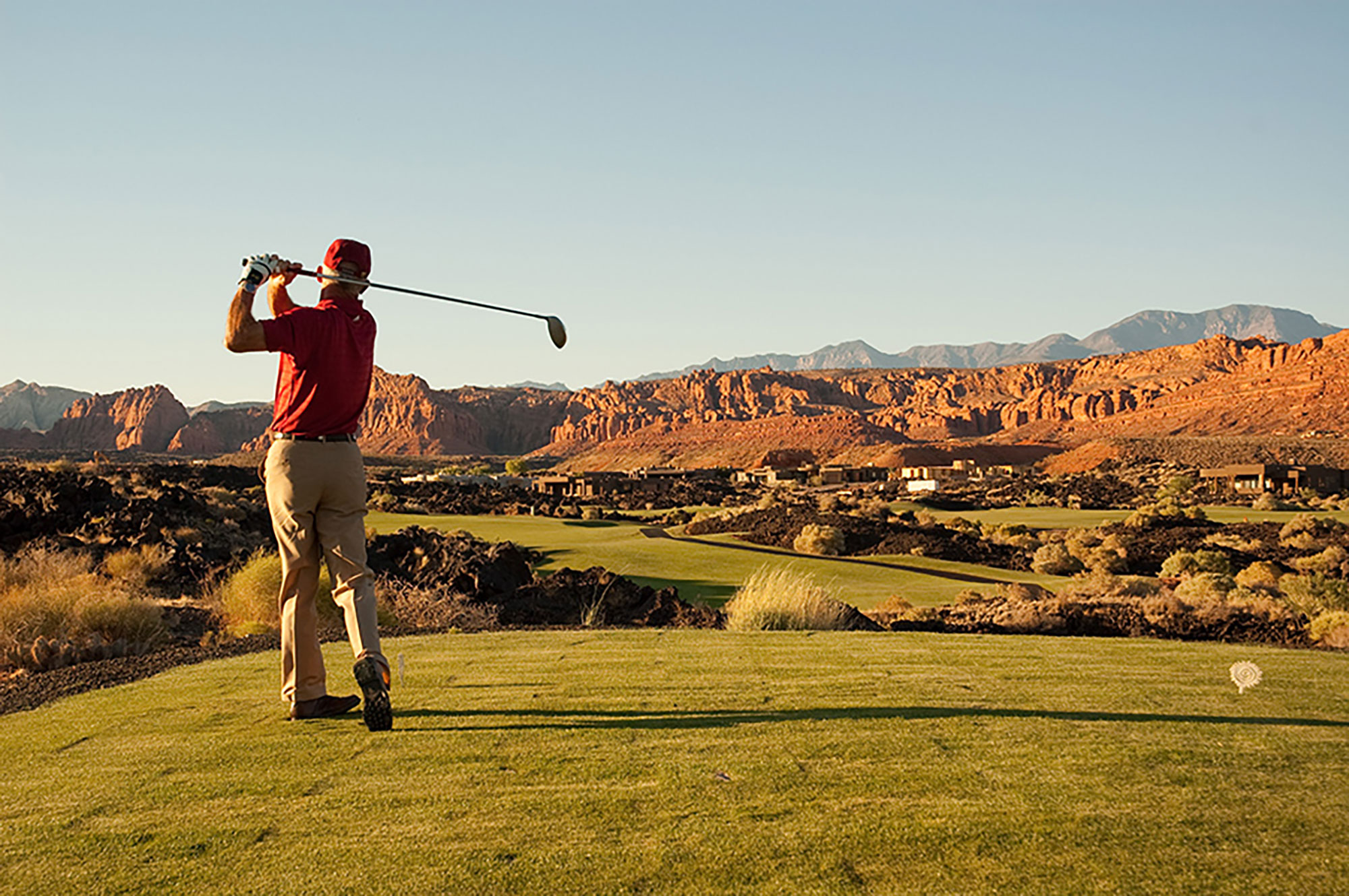 Golfer beim Entrada at Snow Canyon Golfresort in St. George , Utah