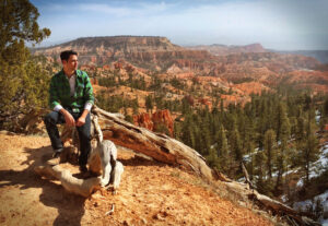 Hiker at Zion National Park near St. George, Utah