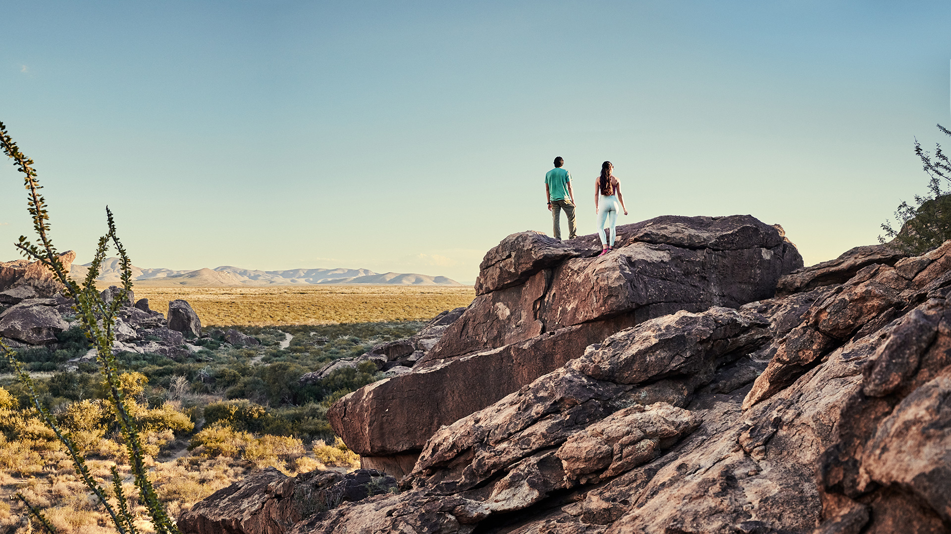 Hiking at Hueco Tanks State Park in El Paso, Texas; Credit: Visit El Paso