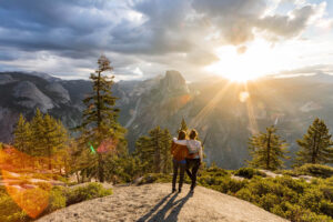 Sunrise over Glacier Point in Yosemite National Park near Oakhurst, California
