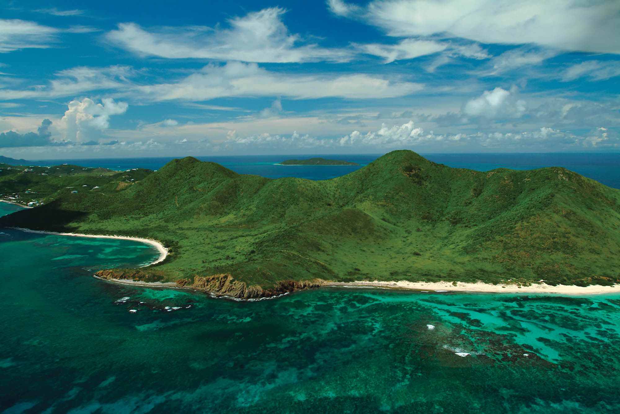 Vista aérea de Santa Cruz, Islas Vírgenes de Estados Unidos