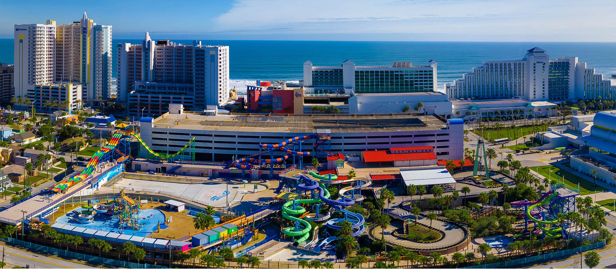 Vue aérienne du lagon de Daytona à Daytona Beach, Floride