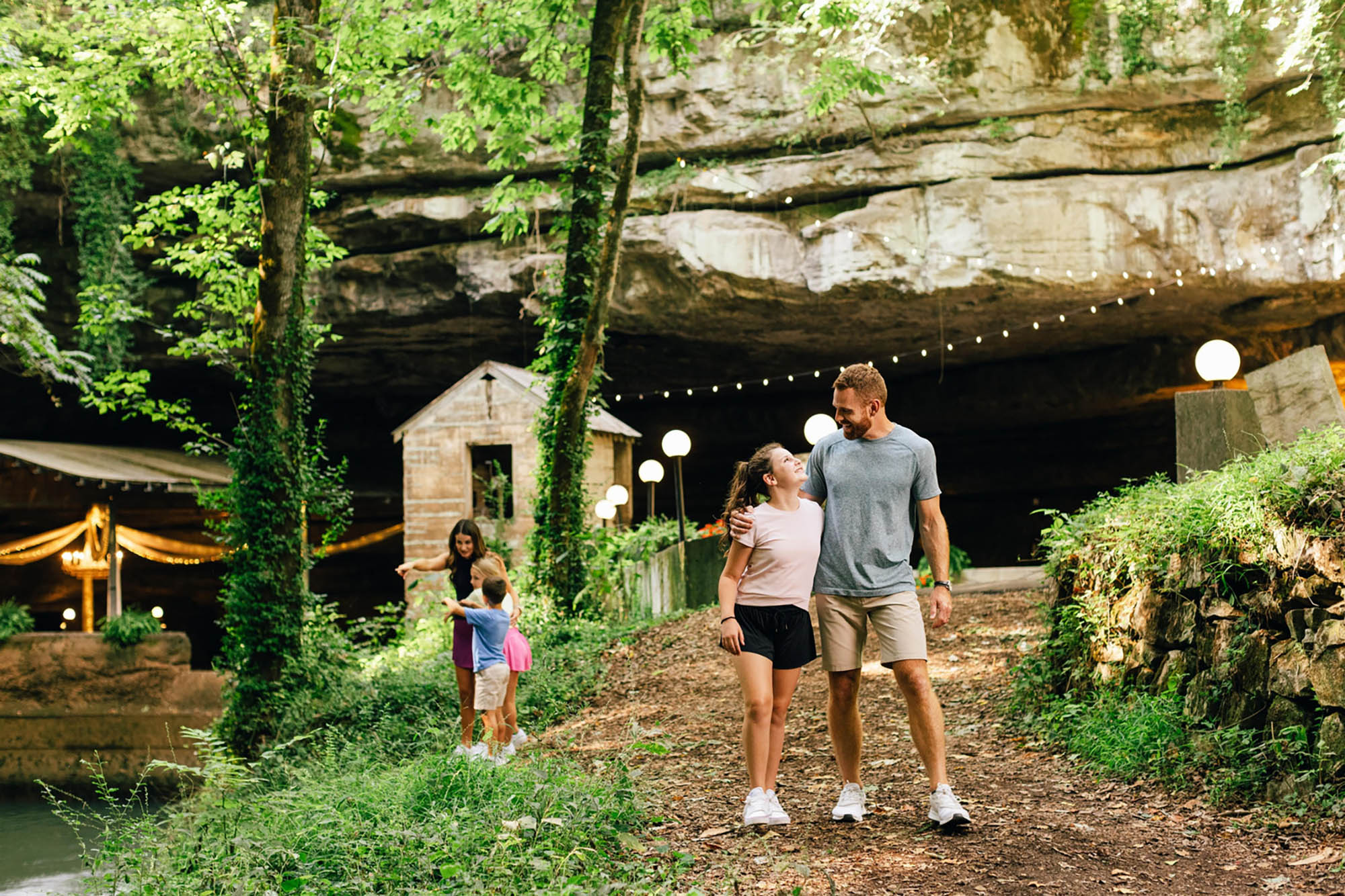 A family at the Lost River Cave in Bowling Green, Kentucky