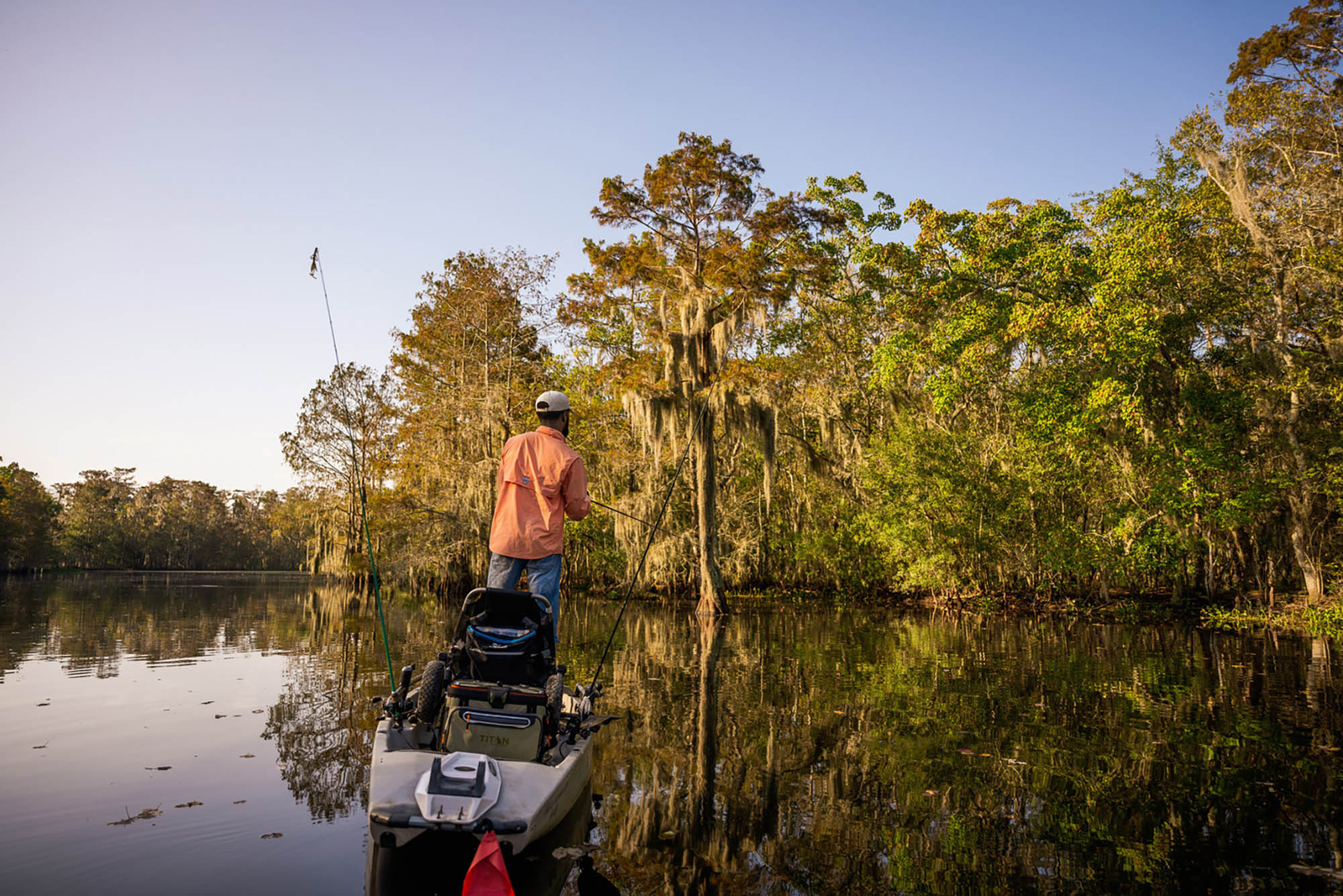 A man fishing in Houma, Louisiana; Credit: Explore Houma
