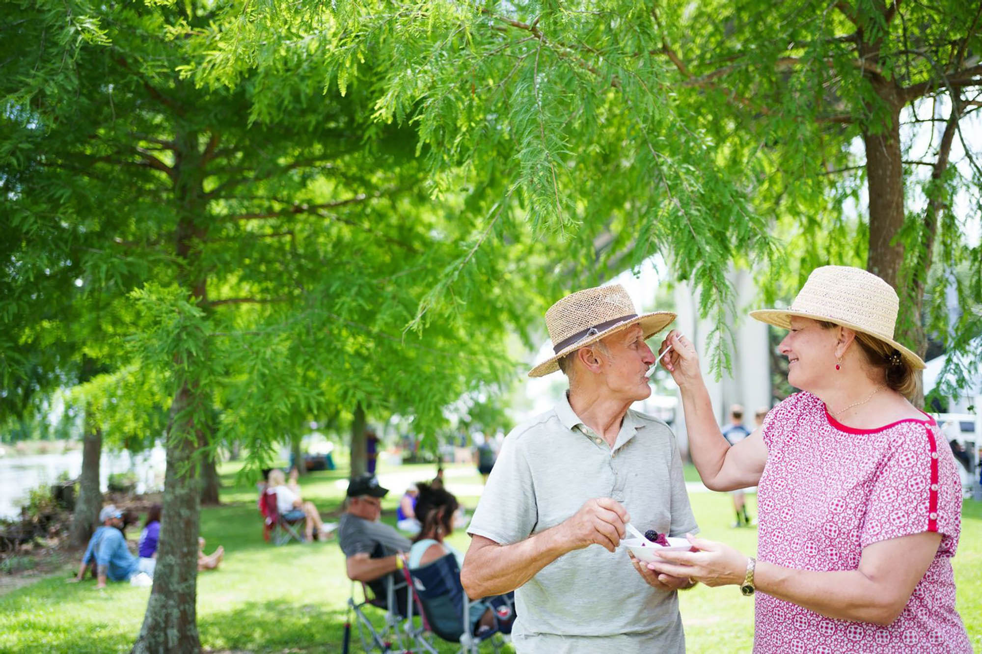 People enjoying a public park in Houma, Louisiana; Credit: Jason Cohen
