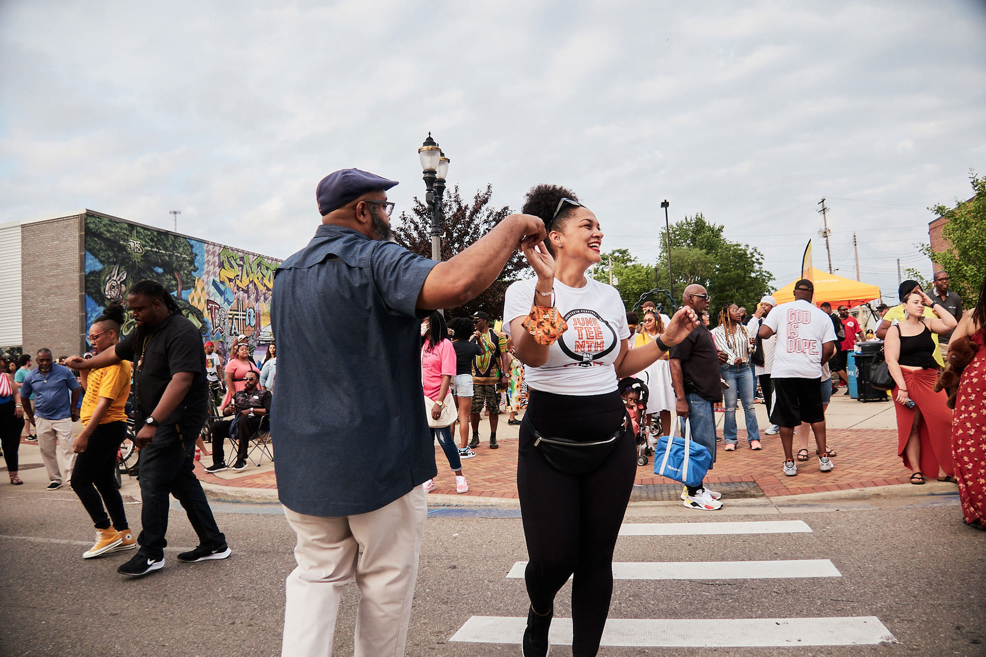 Visitors to the Juneteenth Celebration in Lansing, Michigan; Credit: Nick Kogos