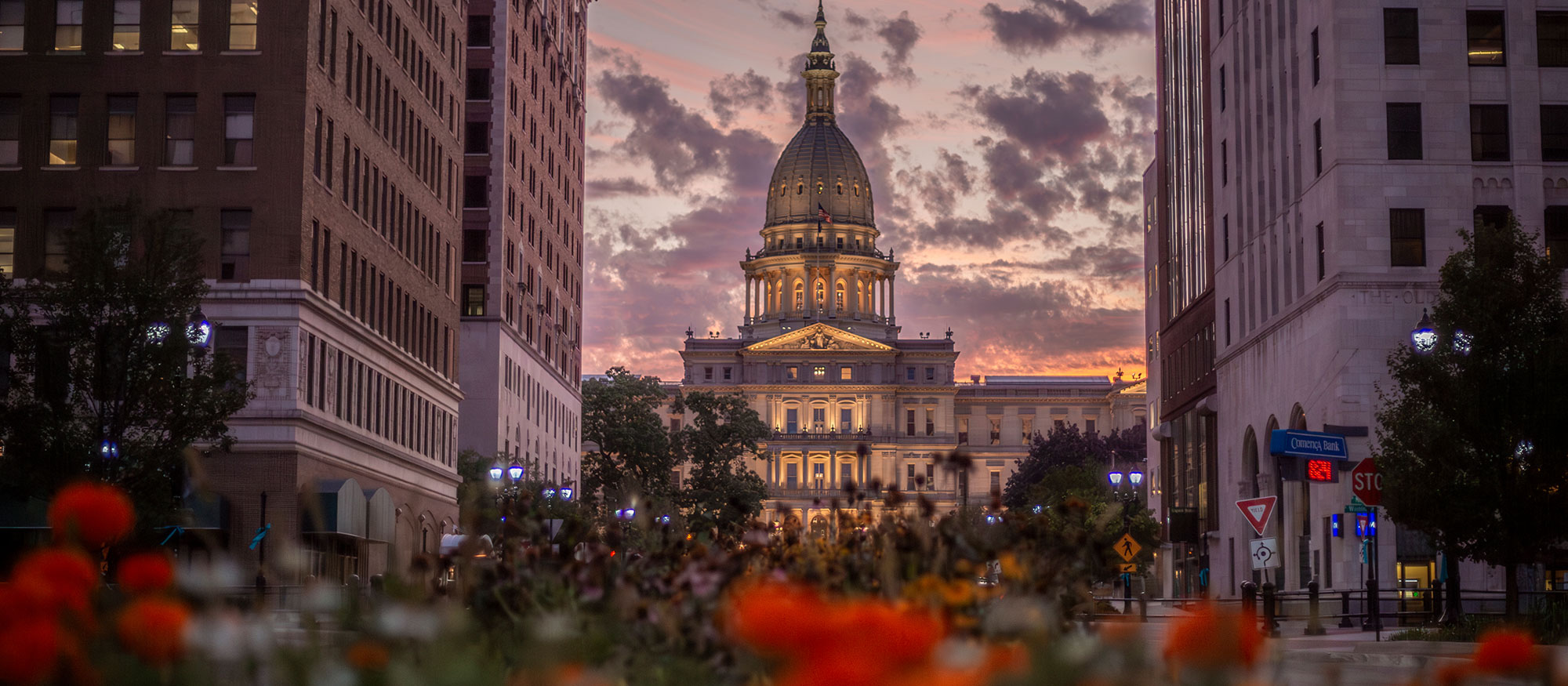 Exterior of Michigan State Capitol in Lansing, Michigan; Credit: Adrienne Rae Photography