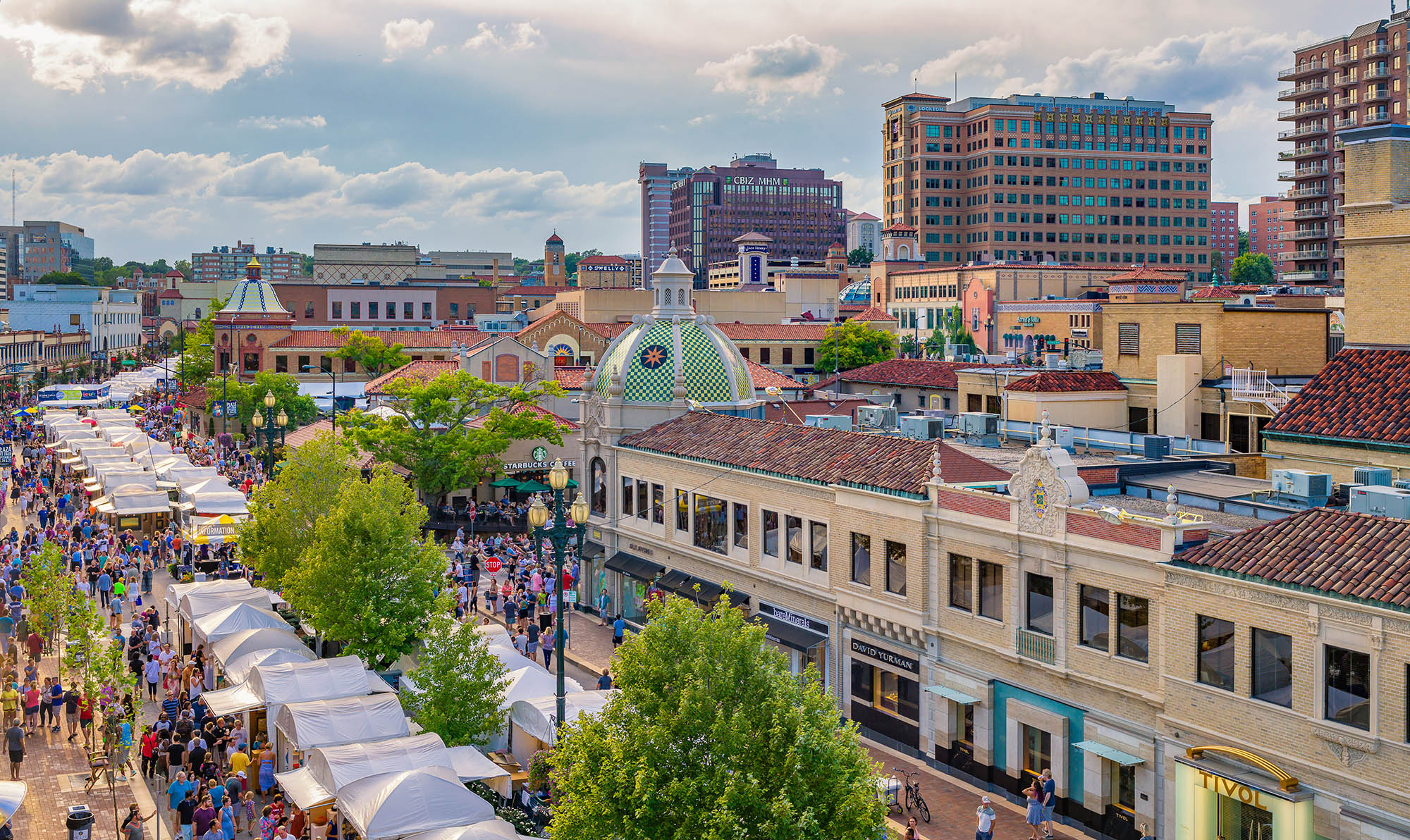 An aerial view of the Plaza Art Fair in Kansas City, Missouri;
Credit: David Arbogast